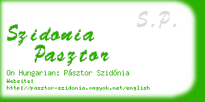 szidonia pasztor business card