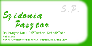 szidonia pasztor business card